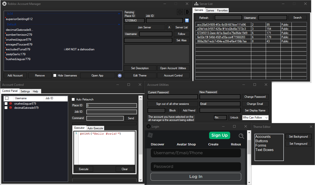 Roblox Account Manager Features